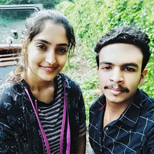 Artist Aadi, Kerala's top graphic design tutor, alongside mollywood actress Reba John