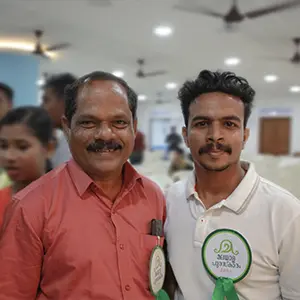 Artist Aadi with Mollywood actor P.P. Kunhikrishnan at the Malaya Purasakarm Award Function.